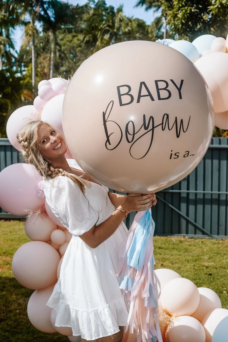 Personalized 36" Jumbo Gender Reveal Balloon with Tassel Tail